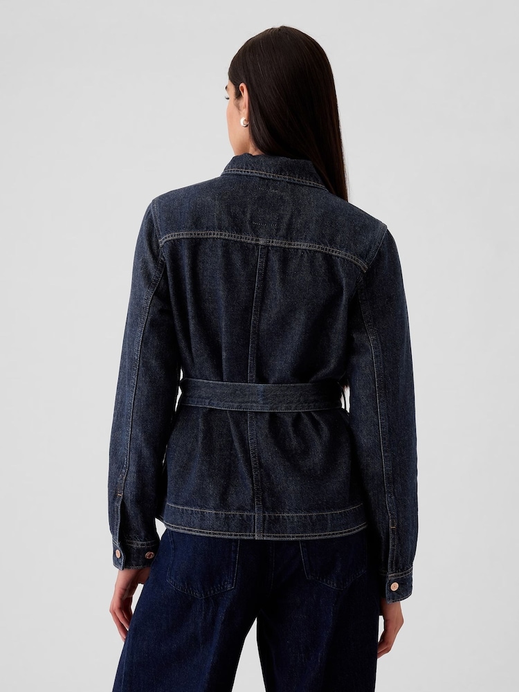 Gap Blue Ultra Soft Denim Belted Jacket - Image 2 of 5