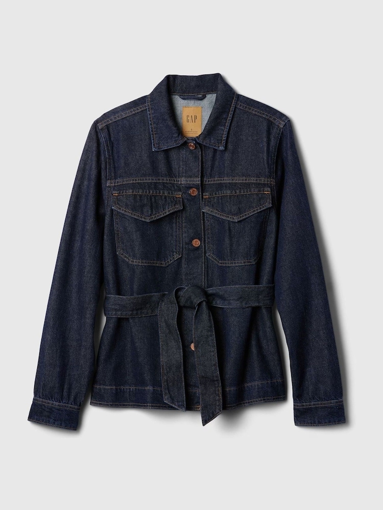 Gap Blue Ultra Soft Denim Belted Jacket - Image 5 of 5