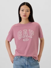 Gap Pink Cotton Logo Short Sleeve Sport T-Shirt - Image 1 of 5