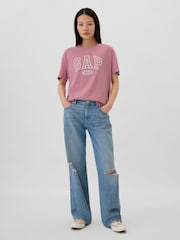 Gap Pink Cotton Logo Short Sleeve Sport T-Shirt - Image 3 of 5