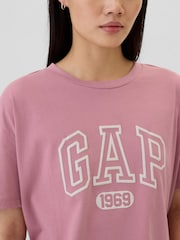 Gap Pink Cotton Logo Short Sleeve Sport T-Shirt - Image 4 of 5