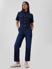 Gap Blue Denim Jumpsuit - Image 1 of 4