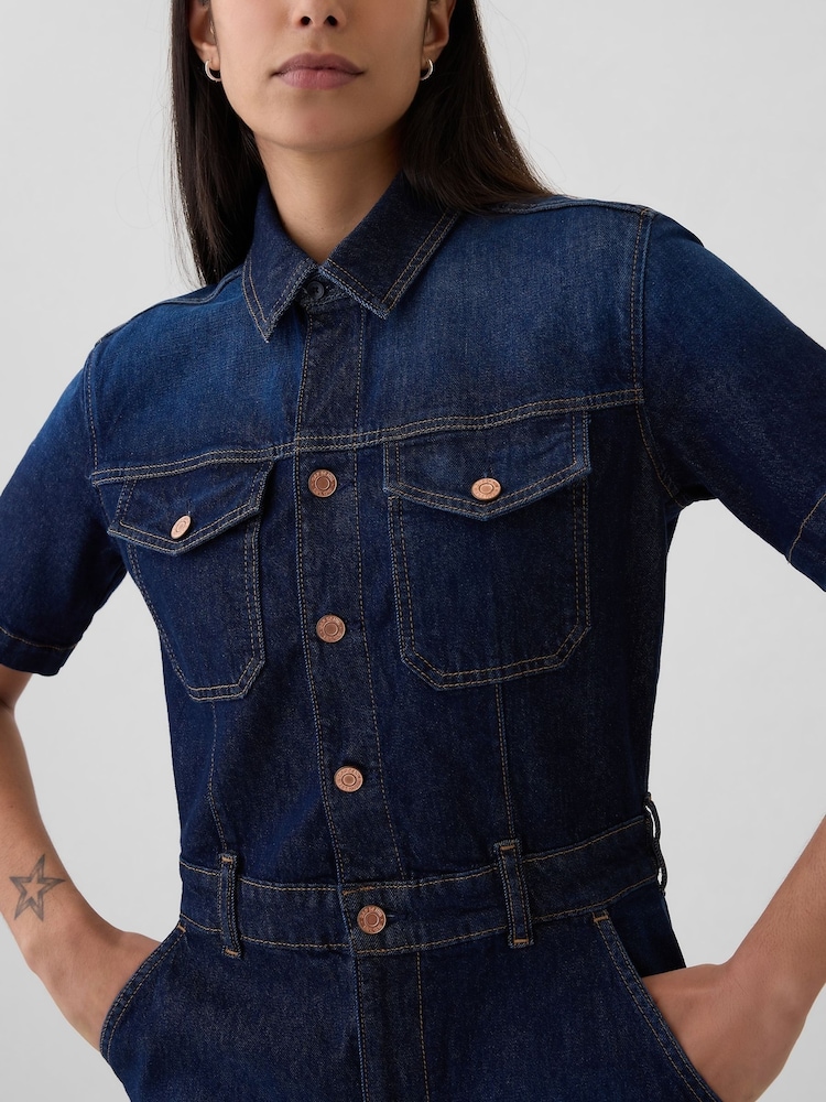 Gap Blue Denim Jumpsuit - Image 4 of 4