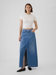 Gap Blue UltraSoft Denim Maxi Skirt - Image 1 of 1