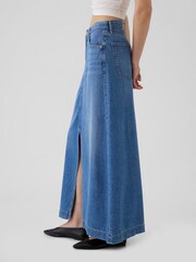 Gap Blue UltraSoft Denim Maxi Skirt - Image 3 of 5