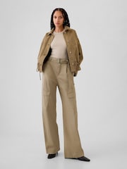Gap Brown High Waisted Baggy Cargo Trousers - Image 1 of 7