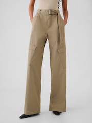 Gap Brown High Waisted Baggy Cargo Trousers - Image 2 of 7