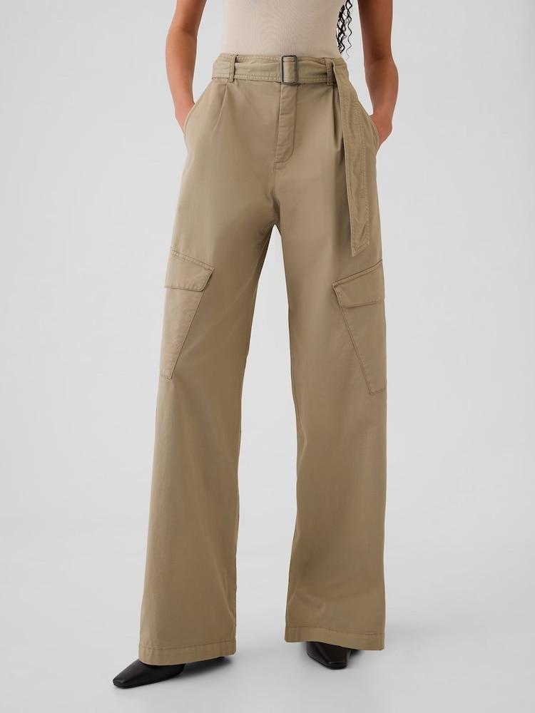Gap Brown High Waisted Baggy Cargo Trousers - Image 2 of 7