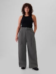 Gap Grey High Waisted Baggy Cargo Trousers - Image 4 of 4