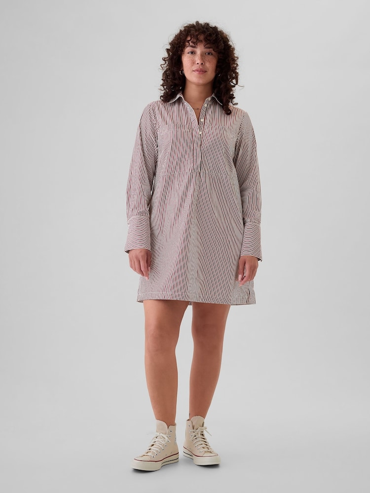Gap Red Cotton Mini Shirt Dress - Image 1 of 5