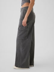 Gap Grey Mid Rise Cotton Baggy Cargo Trousers - Image 7 of 8