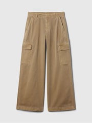 Gap Brown Mid Rise Cotton Baggy Cargo Trousers - Image 6 of 6