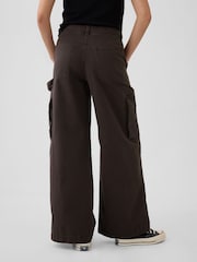 Gap Dark Brown Mid Rise Cotton Baggy Cargo Trousers - Image 3 of 6