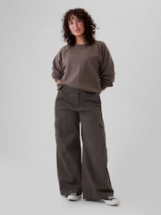 Gap Dark Brown Mid Rise Cotton Baggy Cargo Trousers - Image 5 of 6