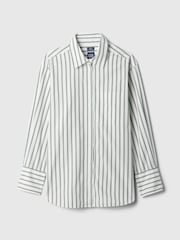 Gap Green Cotton Oversized Stripe Shirt - Image 4 of 4