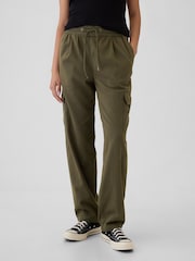 Gap Green Pull On Soft Twill Tapered Cargo Trousers - Image 1 of 5
