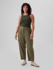Gap Green Pull On Soft Twill Tapered Cargo Trousers - Image 3 of 5