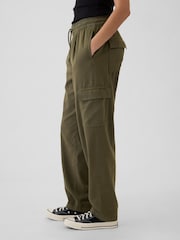 Gap Green Pull On Soft Twill Tapered Cargo Trousers - Image 5 of 5