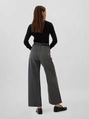 Gap Black Wash Cotton High Waisted Wide Leg Jeans - Image 2 of 8