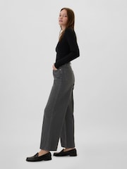 Gap Black Wash Cotton High Waisted Wide Leg Jeans - Image 3 of 8