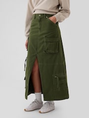 Gap Green Cargo Maxi Skirt - Image 1 of 5