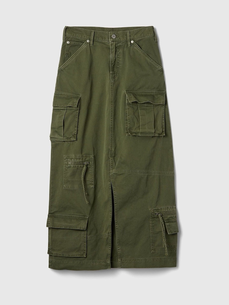 Gap Green Cargo Maxi Skirt - Image 5 of 5 Gap Green Cargo Maxi Skirt - Image 5 of 5
