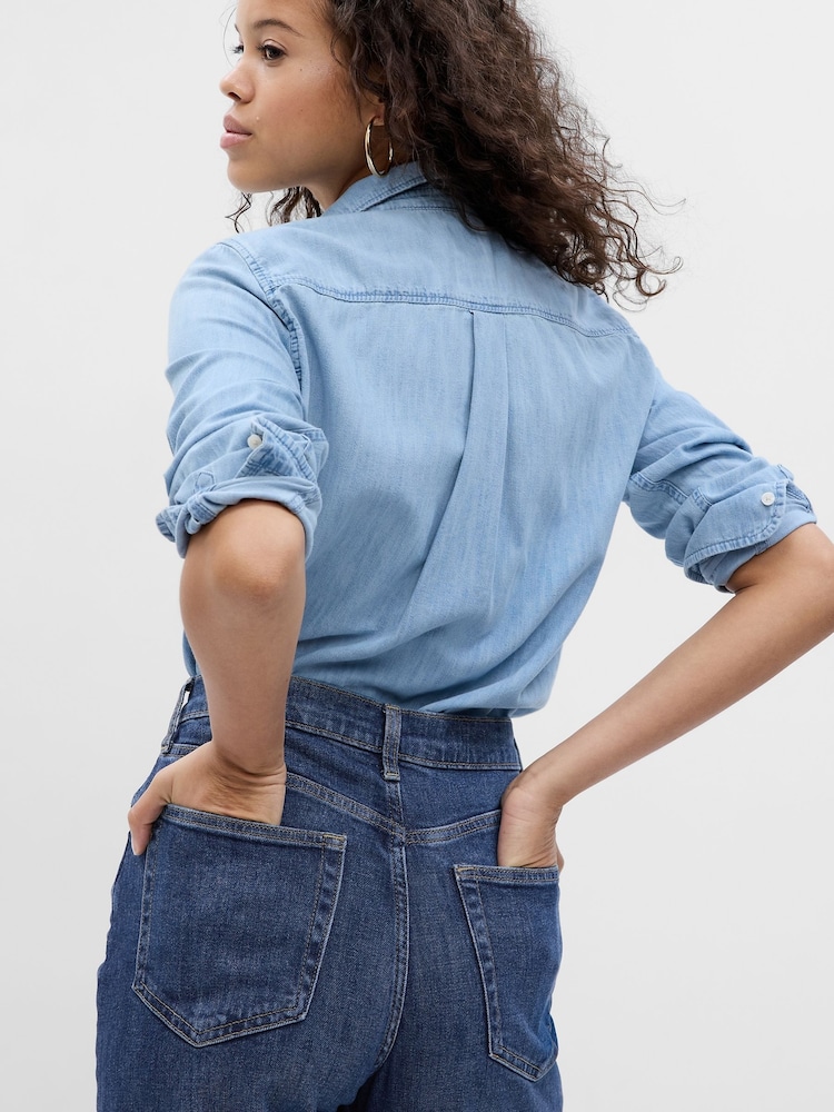 Gap Blue Cotton Denim Shirt - Image 2 of 3