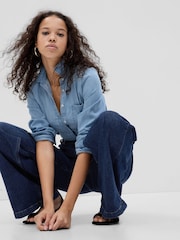 Gap Blue Cotton Denim Shirt - Image 3 of 3