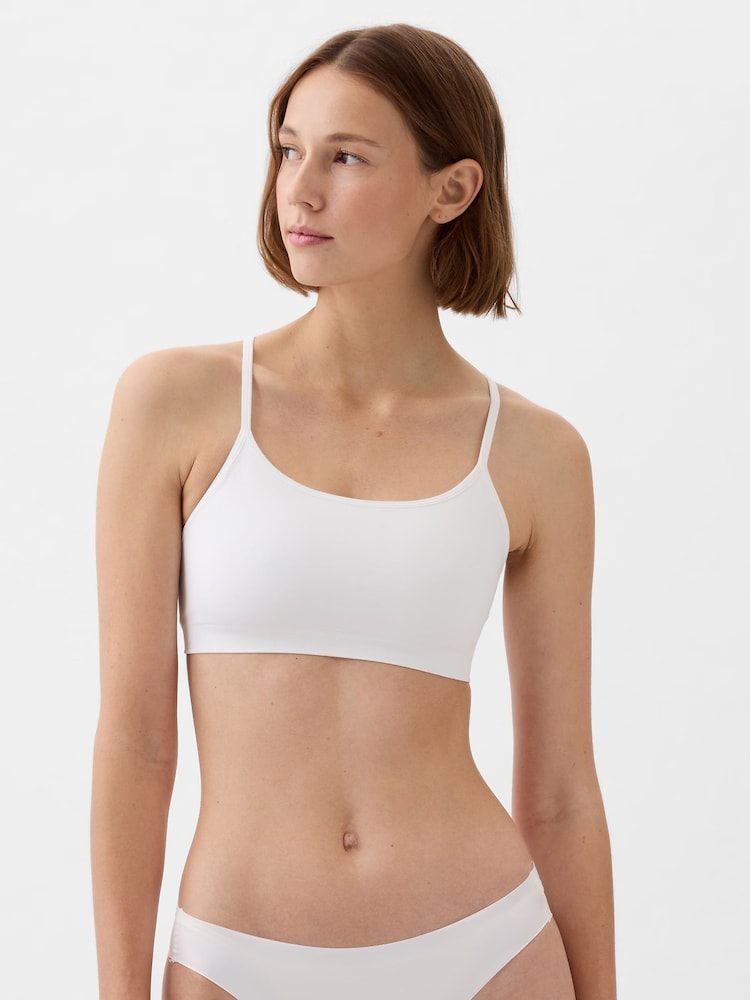 Blanco - Bralette de espalda cruzada sin costuras Gap - Imagen 1 de 4