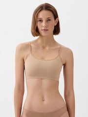 beis - Bralette de espalda cruzada sin costuras Gap - Imagen 1 de 4