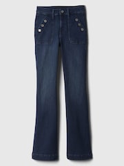 Gap Blue Mid Rise Stretch Button Detail Bootcut Jeans - Image 7 of 7