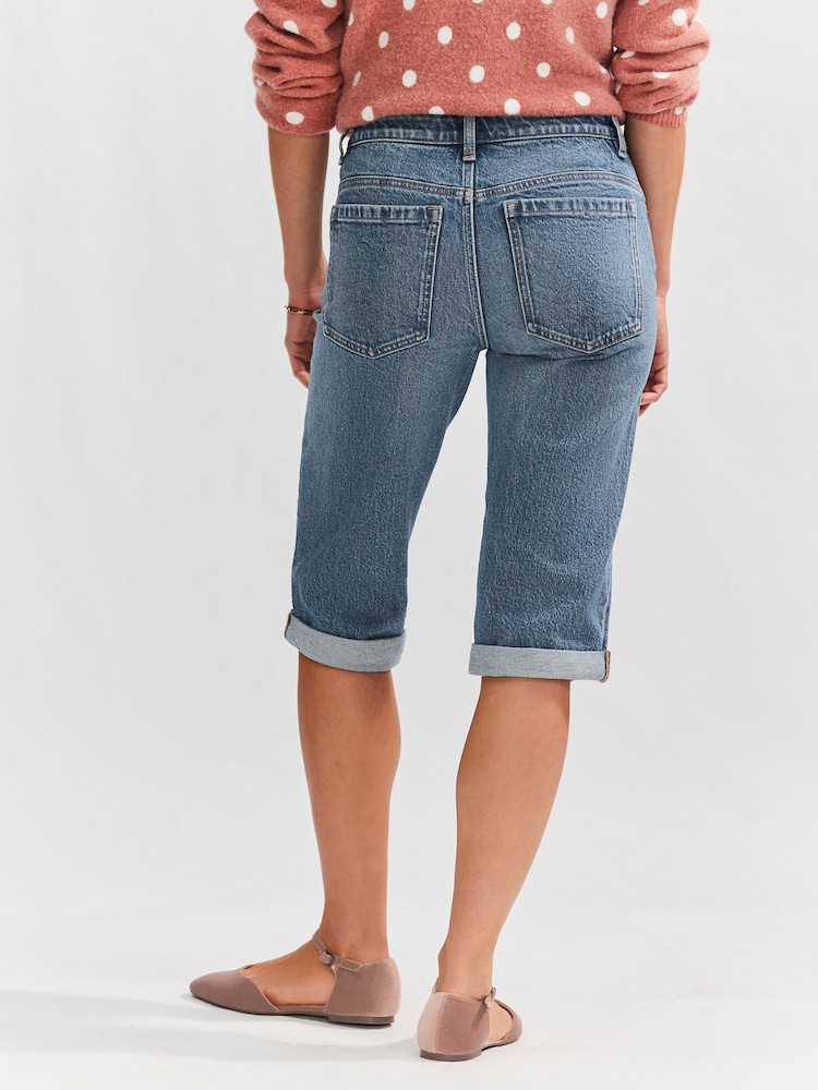 Bleu moyen - Bermuda en jean longueur Denim - Image 3 of 9