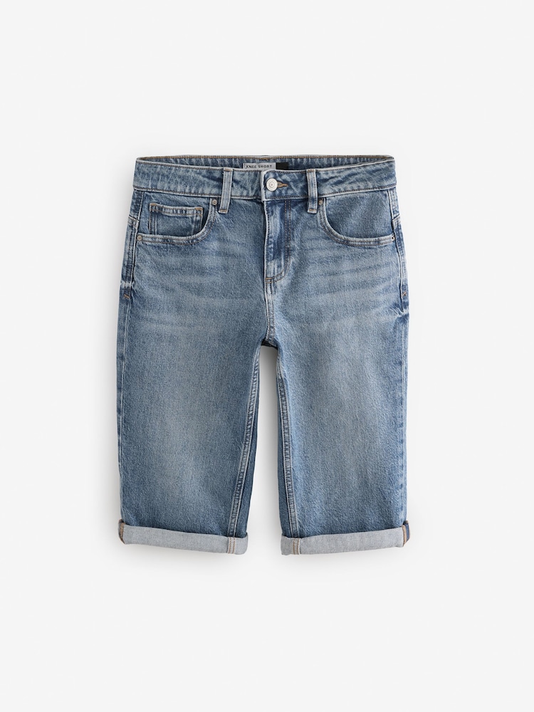 Bleu moyen - Bermuda en jean longueur Denim - Image 7 of 9