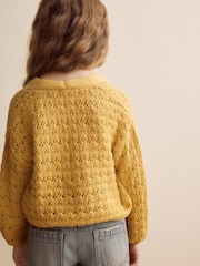 Ochre Yellow Knitted - سترة كارديغان بياقة حرف V (3-16 سنة) - صورة 3 من 7