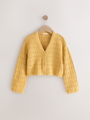 Ochre Yellow Knitted - سترة كارديغان بياقة حرف V (3-16 سنة) - صورة 4 من 7