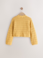 Ochre Yellow Knitted - سترة كارديغان بياقة حرف V (3-16 سنة) - صورة 5 من 7