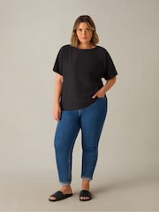 Live Unlimited Black Curve Relaxed Pocket T-Shirt - Image 3 of 6