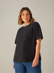Live Unlimited Black Curve Relaxed Pocket T-Shirt - Image 4 of 6