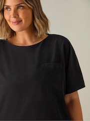 Live Unlimited Black Curve Relaxed Pocket T-Shirt - Image 5 of 6