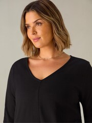 Preto - Camiseta manga comprida Live Unlimited Curve 100% algodão Slub - Imagem 2 de 3