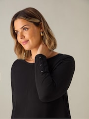 Live Unlimited Black Curve 100% Cotton Slub Round Neck T-Shirt - Image 2 of 3