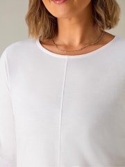Blanco - Live Unlimited Curve 100% Cotton Slub Round Neck T-Shirt - Imagen 3 de 4