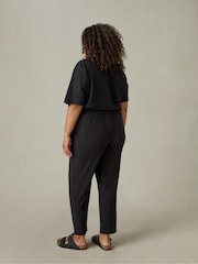 Live Unlimited Charcoal Grey Petite Relaxed Curve Tapered Trousers - Image 2 of 4