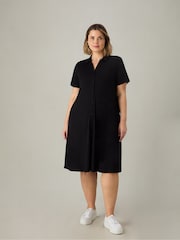 Live Unlimited Black Petite Curve Jersey Shirt Dress - Image 1 of 3