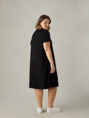 Live Unlimited Black Petite Curve Jersey Shirt Dress - Image 3 of 3