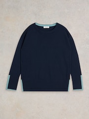 White Stuff Navy Olive Jumper - Image 5 of 7