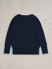 White Stuff Navy Olive Jumper - Image 6 of 7