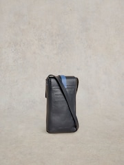 White Stuff Blue Clara Buckle Leather Phone Bag - Image 2 of 4