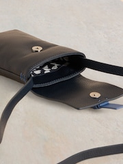 White Stuff Blue Clara Buckle Leather Phone Bag - Image 4 of 4