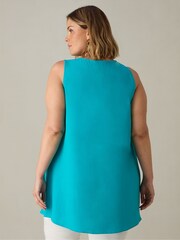Live Unlimited Turquoise Blue Curve Split Front Tunic - Image 4 of 5